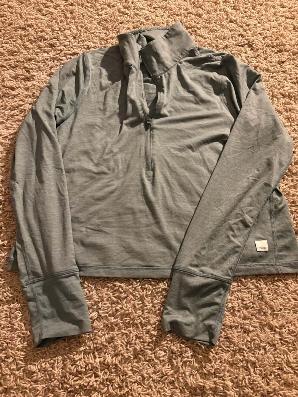 Vuori crescent 1/2 Zip Pullover Size Small Green